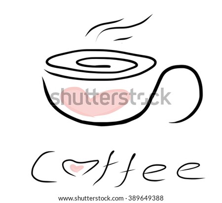 Cute Coffee Cappuccino Espresso Kawaii Icon Stock Vector 189862064