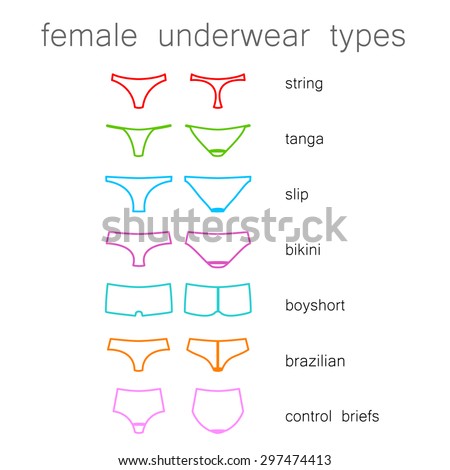 Female Underwear Types Pants Collection Lingerie Stock Vector 297474413 ...