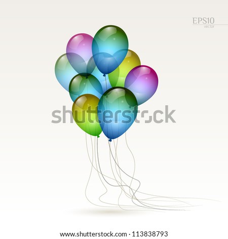 Multicolored balloons, eps10 vector