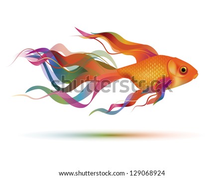 Colorful goldfish, eps10 vector