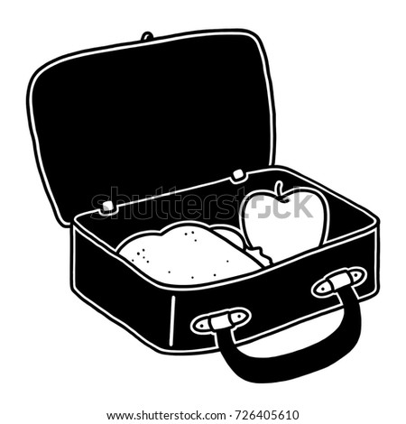 black and white lunch box