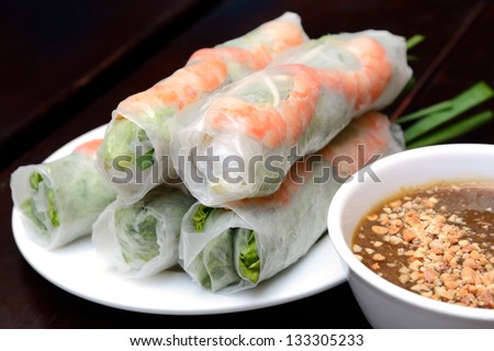 Fresh Spring Roll, Vietnamese Food.
