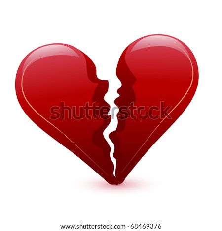 Heart broken in half Stock Photos, Heart broken in half Stock ...