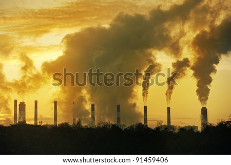 hot steam from big chimney