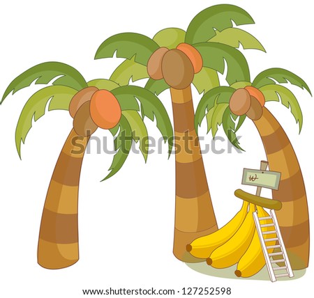 Coconut Tree Cartoon Style Isolated On Stock Vector 141227926