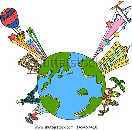 Doodle World Drawing Stock Photo 98055116 - Shutterstock
