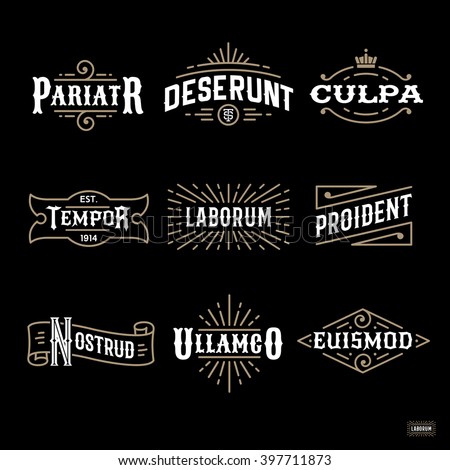 art deco luxury monochrome antique gold hipster vintage linear vector frame , border , label for your logo, badge or crest for club, bar, cafe, restaurant, hotel, boutique