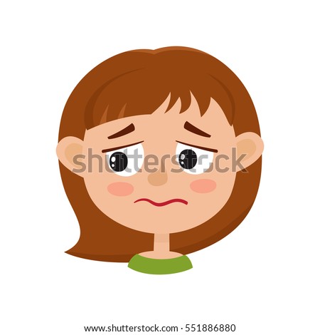 Little Girl Upset Face Expression Cartoon Stock Vector 551886880 ...