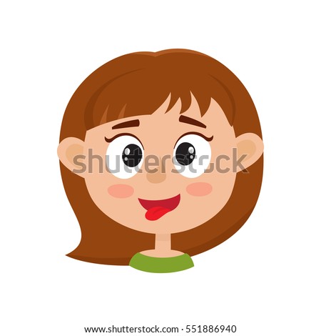 Little Girl Happy Face Expression Cartoon Stock Vector 551886952 ...