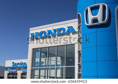 Indianapolis - Circa May 2017: Honda Motor Co. Logo and Sign. Honda Manufactures Among the Most Reliable Cars in the World VI