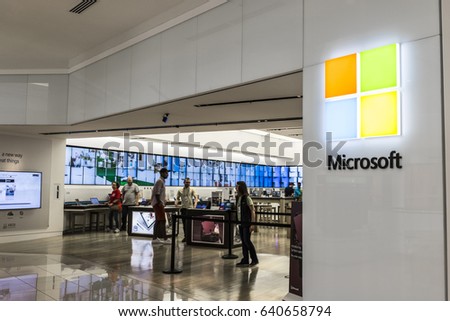 Cincinnati - Circa May 2017: Microsoft Retail Technology Store. Microsoft develops and manufactures Windows and Surface software V