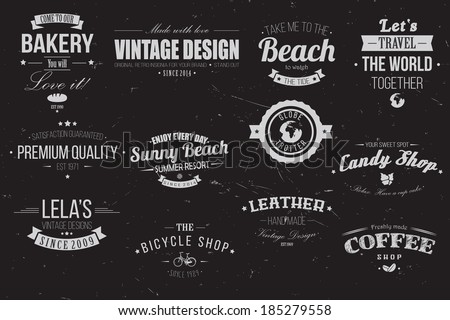 Set Vintage Chalkboard Bakery Logo Badges Stock Vector 150817136 ...