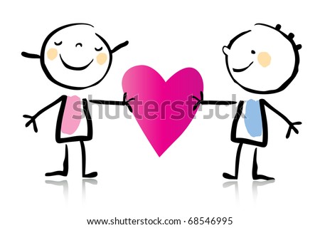 Valentines Day Two People Love Holding Stock Vector 68546989 - Shutterstock