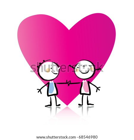 Valentines Day Two People Love Holding Stock Vector 68546989 - Shutterstock