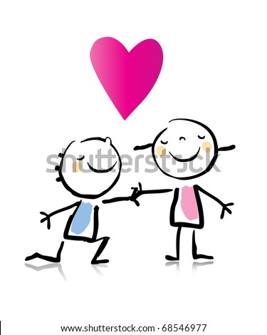 Valentines Day Two People Love Holding Stock Vector 68546989 - Shutterstock