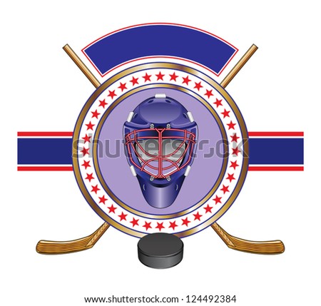 Hockey Logo Emblem Label Badge Design Stock Vector 353873810 Shutterstock Hockey Puck Sticker Template
