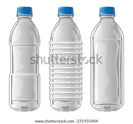 bottle lid vector Clear Bottles Stock Plastic Illustration Three Types