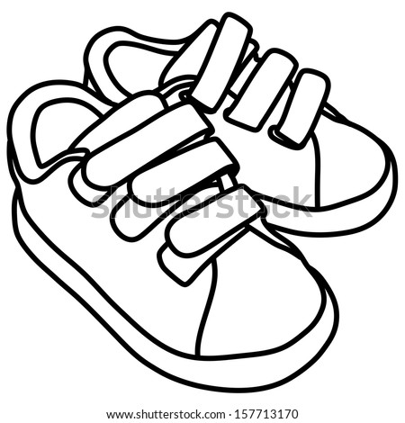 Tying Sports Shoes Baby Child Stock Vector 157713170 - Shutterstock