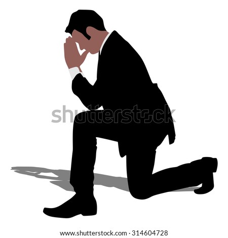 Vector Man Praying Silhouette Stock Photos, Images, & Pictures ...