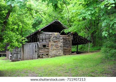 Historic Villines Cabin Boxley Valley Arkansas Stock Photo ...