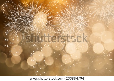 Fireworks at New Year and copy space