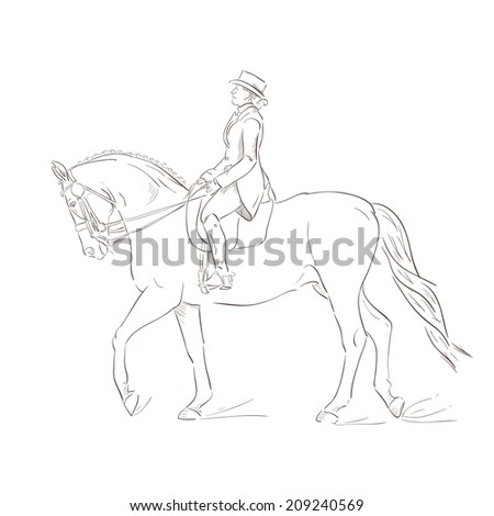 Sketch Picture Horseman Stock Illustration 209240569 - Shutterstock