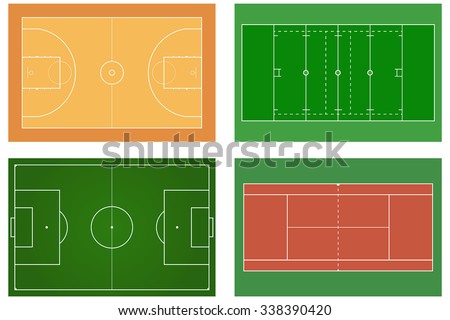 Basketball Court Tennis Court American Football Stock Illustration ...