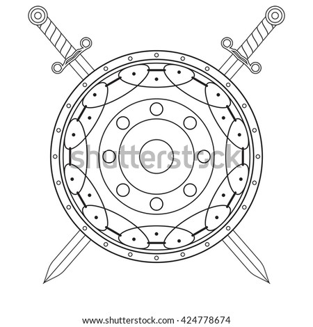 Board Viking Crossed Swords Stock Vector 89005129 - Shutterstock