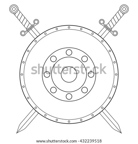 Shield Swords Vector Isolated On White Stock Vector 358173578 ...