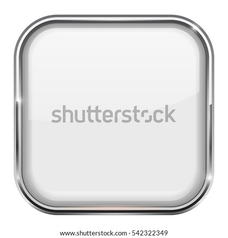 White Square Button Shiny 3d Icon Stock Vector 542322349 - Shutterstock