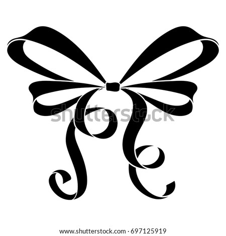 Ribbon Bow Black Flat Icon Vector Stock Vector 697125919 - Shutterstock