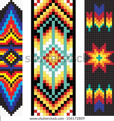 Vertical Traditional Native American Patterns Vector Stock 