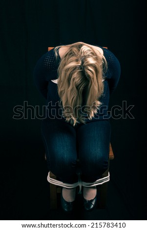 Kidnapped Woman Hostage Tape Over Mouth Stock Photo 269328122 ...