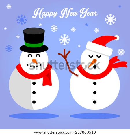 Snowman Family Christmas Illustration Two Cute Stock Vector 531617920 ...