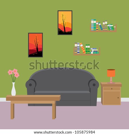 City Living Part Modern Living Room Stock Vector 53483575 - Shutterstock