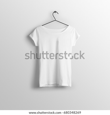 Download White Blank Wide Neck Tshirt Mockup Stock Photo 680348269 ...