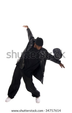 Hiphop Style Dancer Performing Against White Stock Photo 24512275 ...