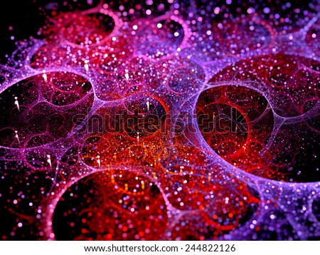 Multiverse bubbles fractal, depth of field, computer generated abstract background