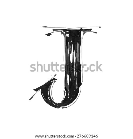 Letter J Alphabet Symbol Grunge Hand Stock Vector (Royalty ...