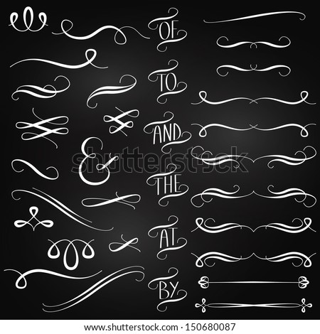 vector collection of chalkboard style words decoration ornaments and dividers - Decorative Chalkboards vector collection of chalkboard style words decoration ornaments and dividers - Decorative Chalkboards