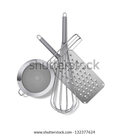 White Kitchen Utensils chrome kitchen utensils whisk spatula masher stock illustration White Kitchen Utensils chrome kitchen utensils whisk spatula masher stock illustration