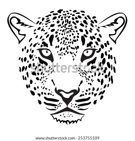 Leopard Head Illustration Vector Stock Vector 253755109 - Shutterstock