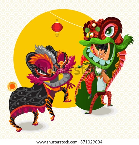 Chinese Lunar New Year Lion Dance Fight