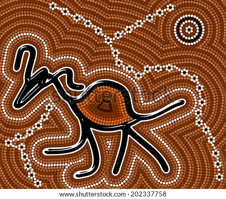 Kangaroo Painting Aboriginal Style Abstract Stock Vector 79524022 ...