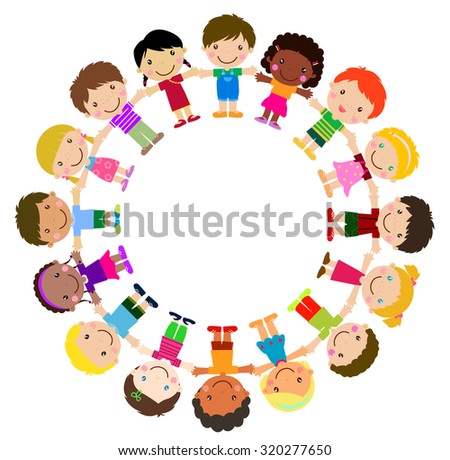 Children Holding Hands Circle Stock Vector 66847879 - Shutterstock