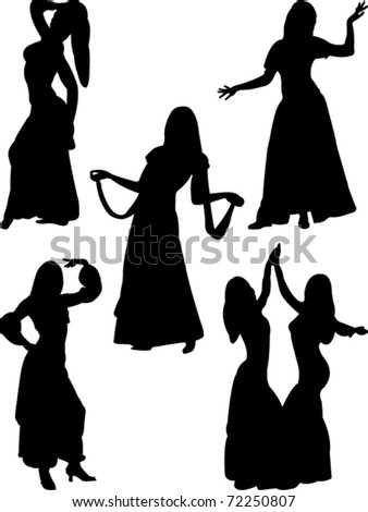 Female Belly Dancer Illustration Silhouette Stock Photos, Images ...