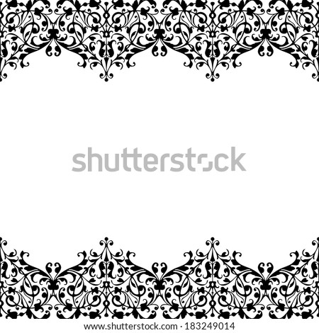 Monochrome ornament. Symmetrical monochrome floral ornament. - stock vector