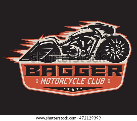 Bagger Motorcycle Badge Vector Emblem Motorcycle Stock Vector 472129399 ...