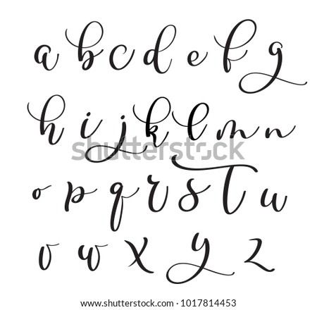 Brushpen Alphabet Modern Calligraphy Handwritten Letters Stock Vector ...