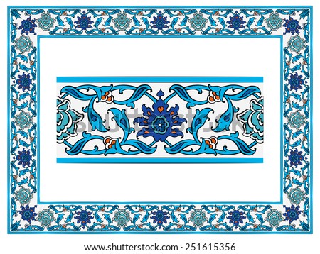 Download Ottoman Islamic Ceramic Floral Vector Border Stock Vector ...